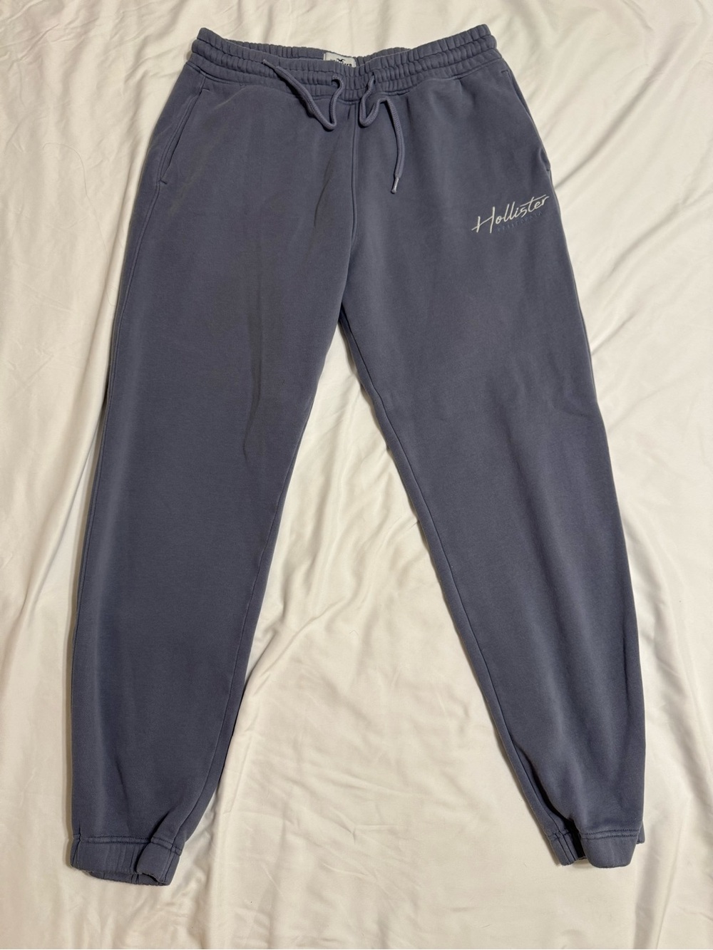 Hollister Light Gray Logo Sweatpants